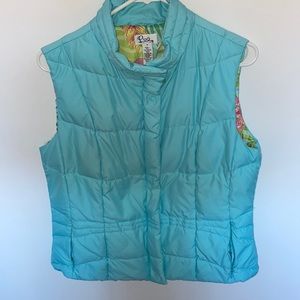 Lilly Pulitzer Light Blue Puffer Vest
